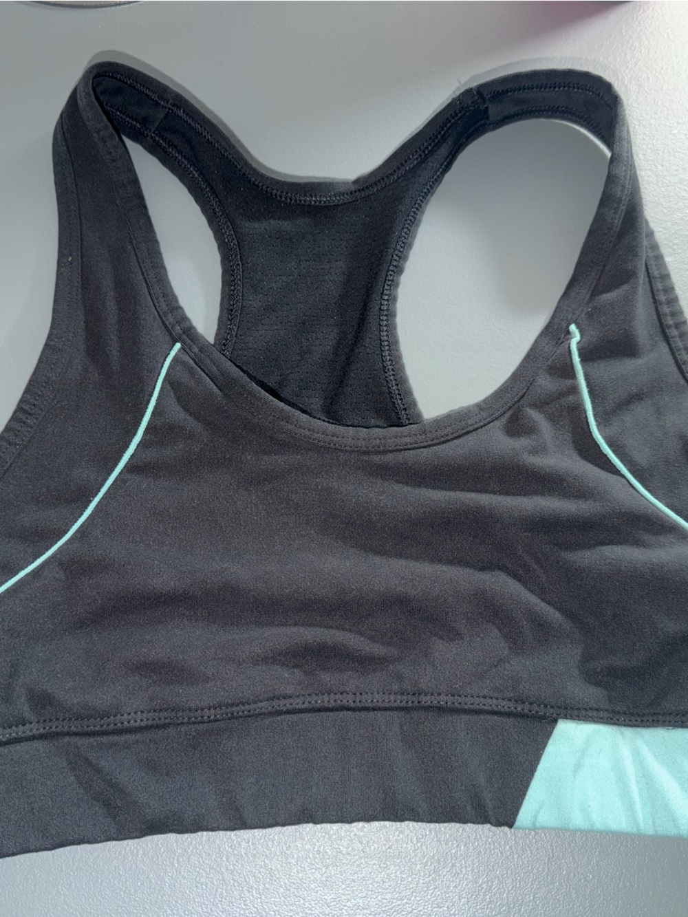 Bally Black Sports Bra with Mint Trim
